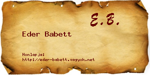 Eder Babett névjegykártya